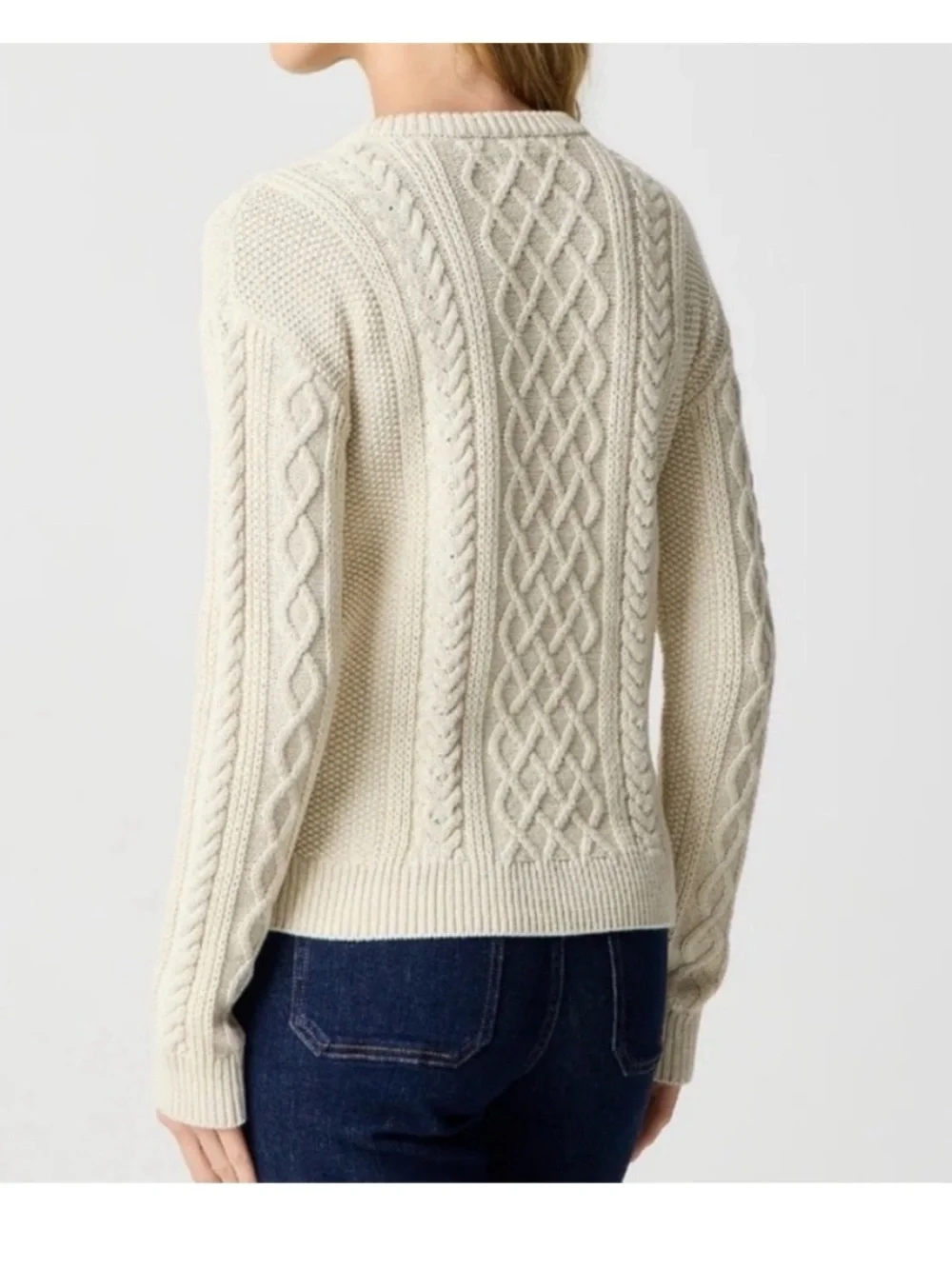 J.Crew cable-knit crewneck sweater